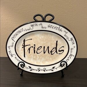 Cream and Black 'Friends' Decorative Plate